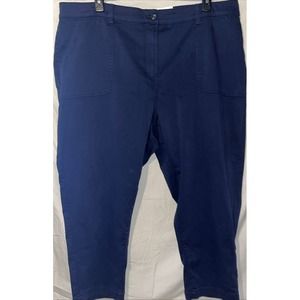 New Women's Croft &‎ Barrow Mid Rise Relaxed  Ankle Pants Plus Size 24W